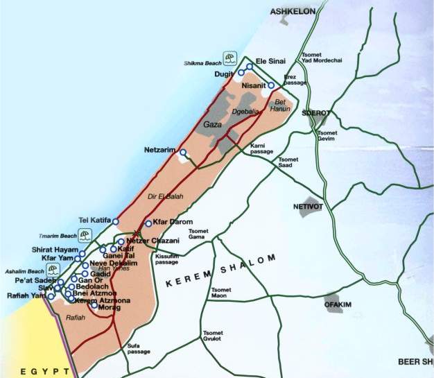 Gaza Coast Map